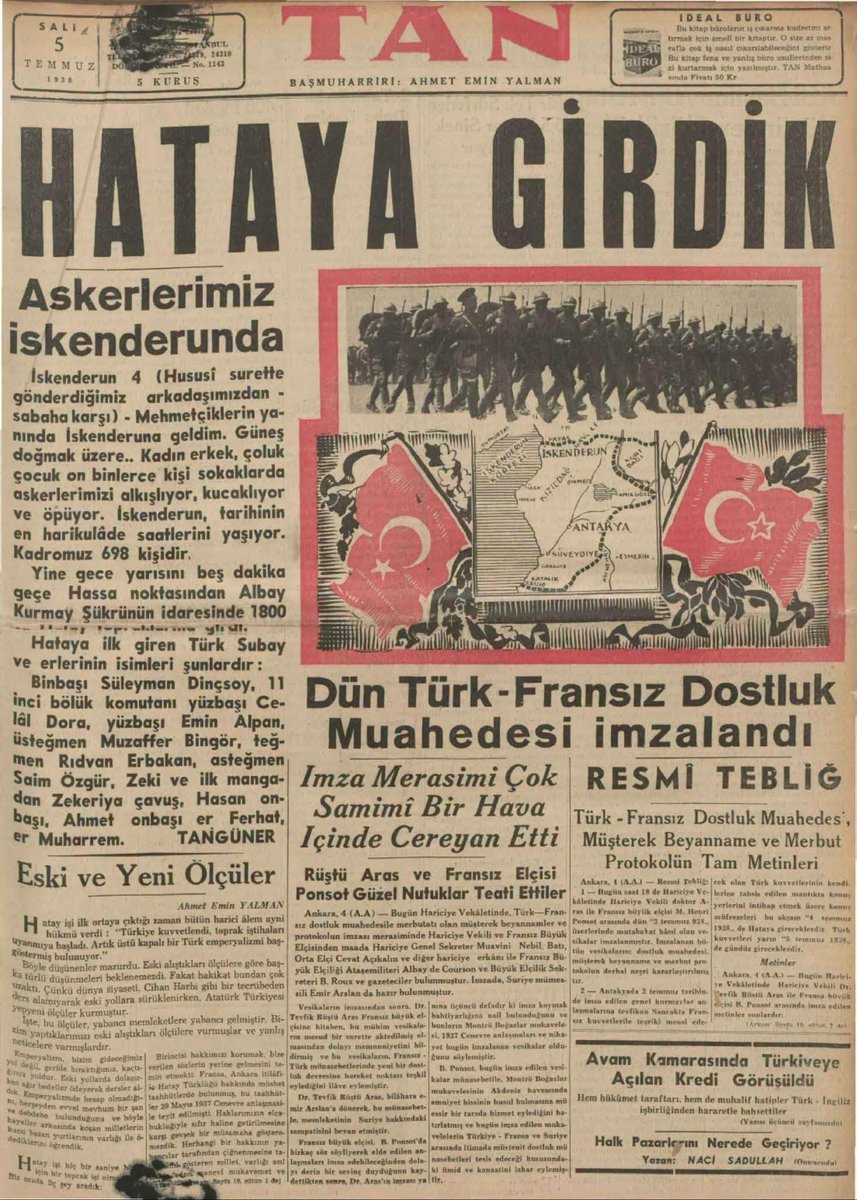 efezeybek1881's tweet photo. TARİH | 88 yıl önce bugün, Türk ordusu Hatay'a girdi. 🇹🇷 https://t.co/gdffOTJ0AP