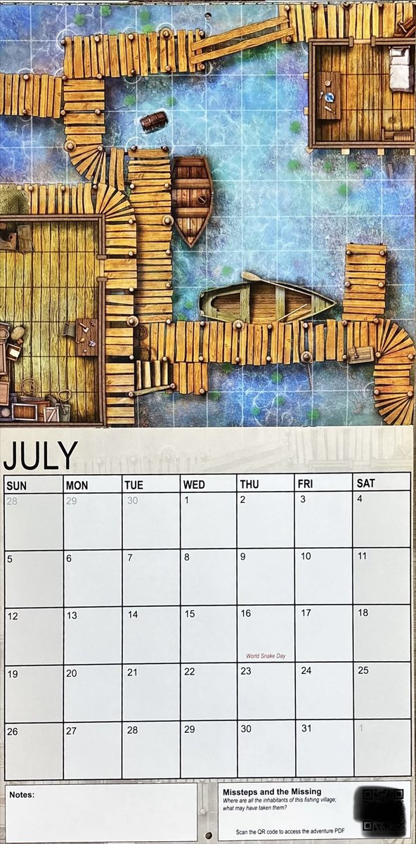 DMImprov's tweet photo. #July2026 Missteps and the Missing - Fenmire @lokeBattlemats #Calendar2026 #RPGMapCalendar https://t.co/6v7l05ojYT