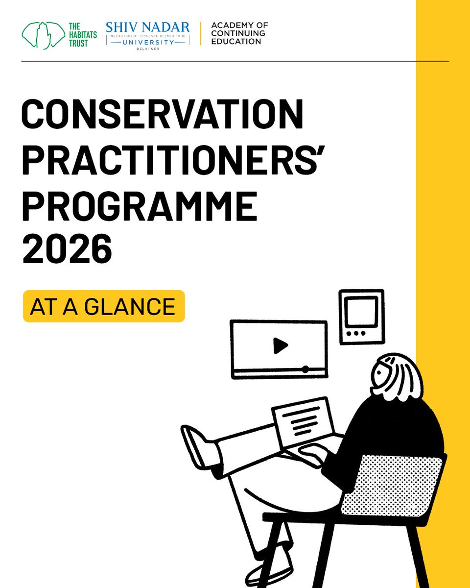 HabitatsTrust's tweet photo. Curious about what CPP 2026 has in store? Here's a quick look at the programme. Applications open 6 July 2026 at 6:00 PM IST. Stay tuned

#CPP2026 #Conservation #Wildlife #CapacityBuilding #LearnWhileYouWork https://t.co/DruKCnnbK5