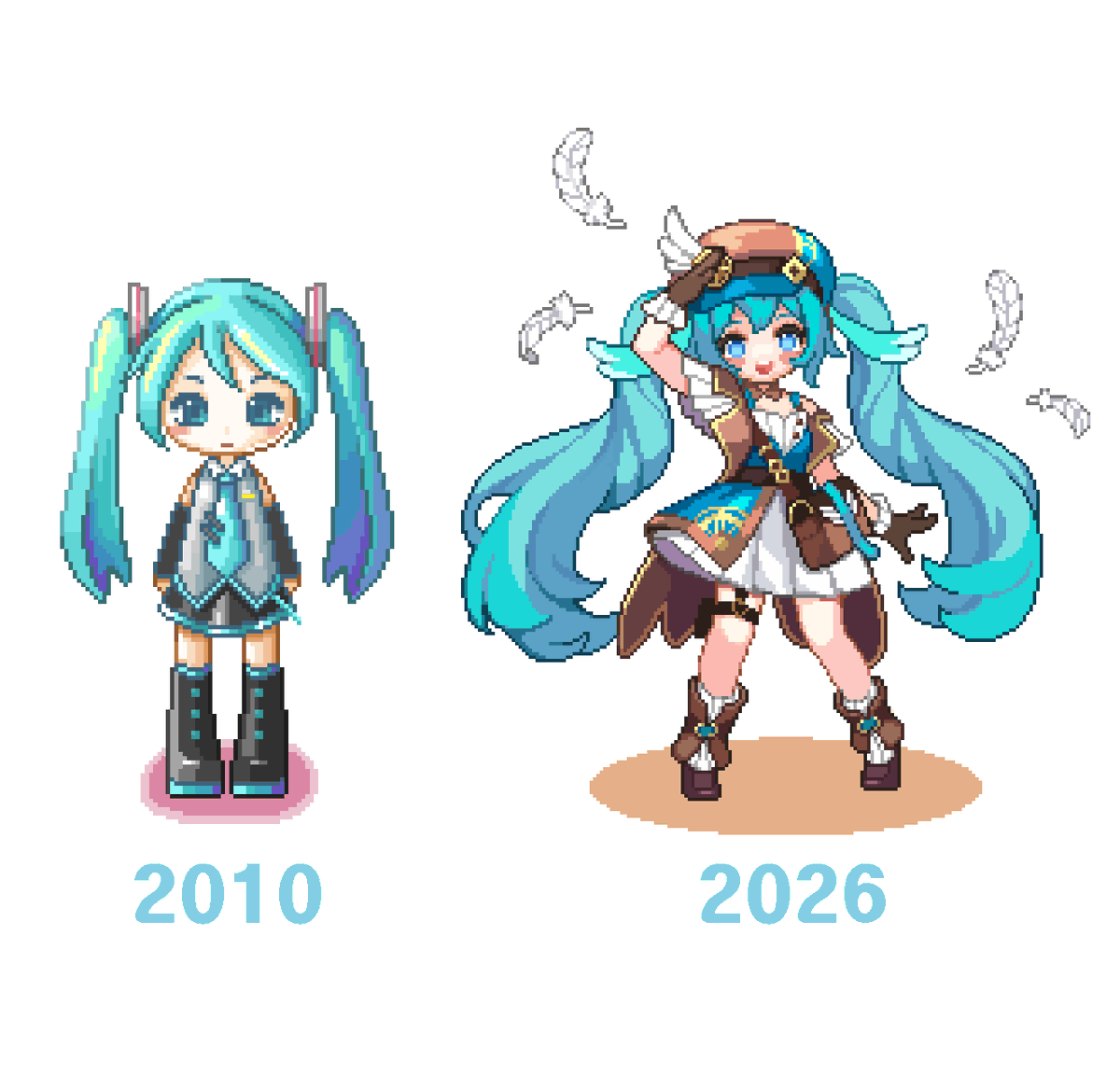 chiruna1's tweet photo. #pixelartㅤㅤㅤㅤ 
예나 지금이나 유구하게 미쿠 찍는 걸 조아한다.... https://t.co/Puodg4qpCP