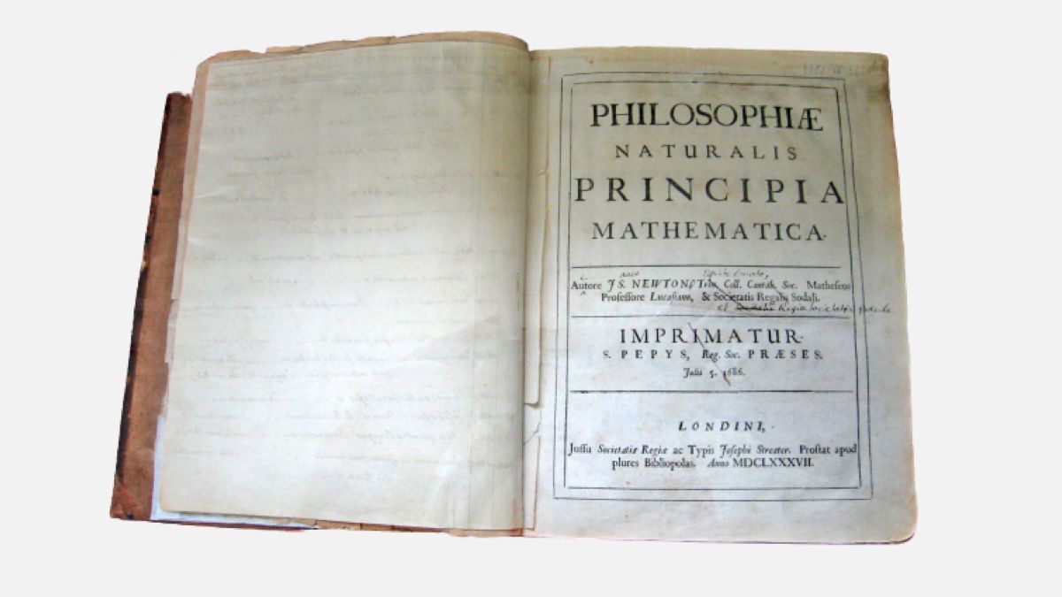 fermatslibrary's tweet photo. On this day in 1687, Newton’s Principia was published, arguably the most important science book ever printed.

The Royal Society couldn’t fund the printing since they’d spent their entire budget on a book about fish. Edmond Halley paid for the Principia out of his own pocket. https://t.co/05A8abONqE