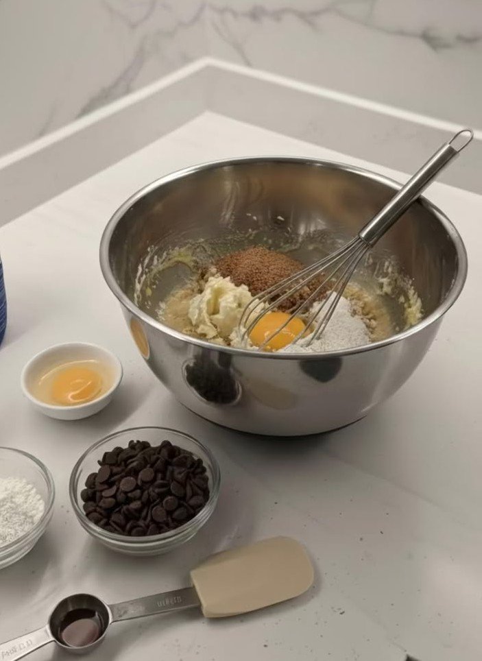 guguum_'s tweet photo. @Azriiajah "Yakali mau buat cemilan buat cewek lu malah pilih cupir. Ya bantu buat juga dong juanedi" Ucapku sembari mengambil butter, brown sugar, vanilla essence, dan telur lalu memasukkannya kedalam satu mangkuk, kemudian ku aduk hingga semua bahan tercampur rata dan halus. https://t.co/AavmrG2uS0