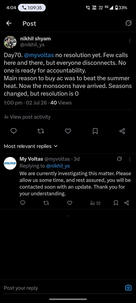 nikhil_ys's tweet photo. @myvoltas https://t.co/vbB9Llzu6G