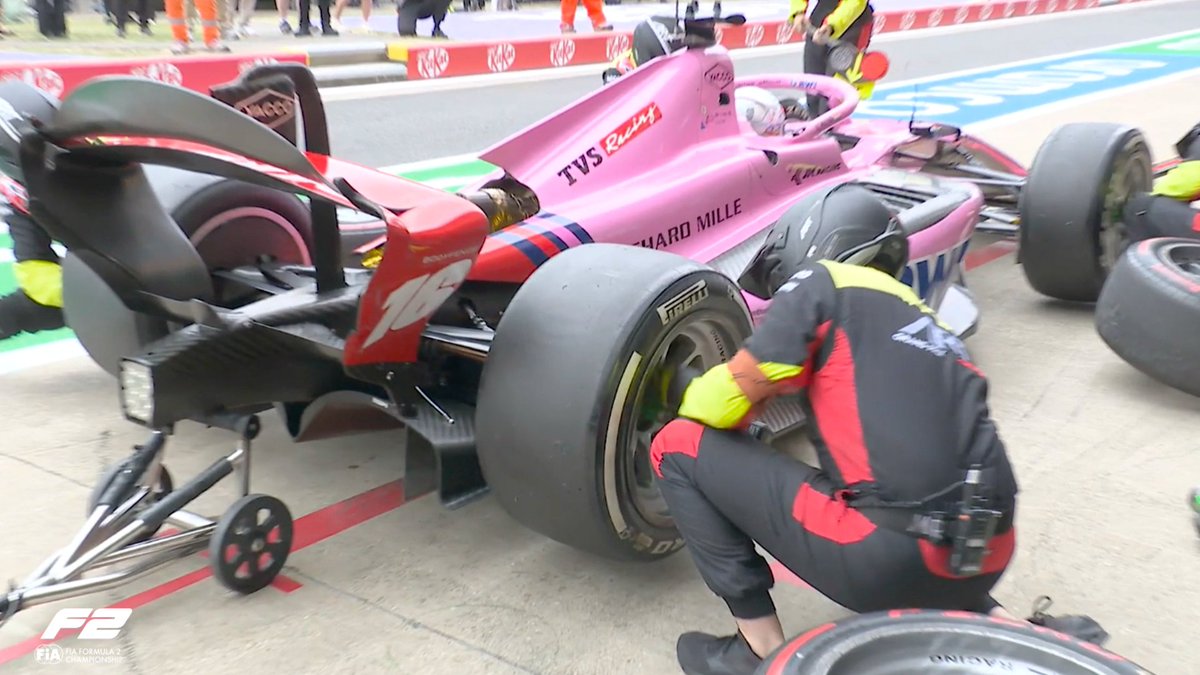 Formula2's tweet photo. LAP 7 / 29 

The top four of Kush Maini, Nikola Tsolov, Alex Dunne and Rafael Câmara are all in for the Hard Tyre 🛞

Also pitting are; Ritomo Miyata, Roman Bilinski, Nico Varrone, Sebastian Montoya and Emerson Fittipaldi

The top four come out as they come in

#F2 #BritishGP https://t.co/fnF0Mb2Dpe
