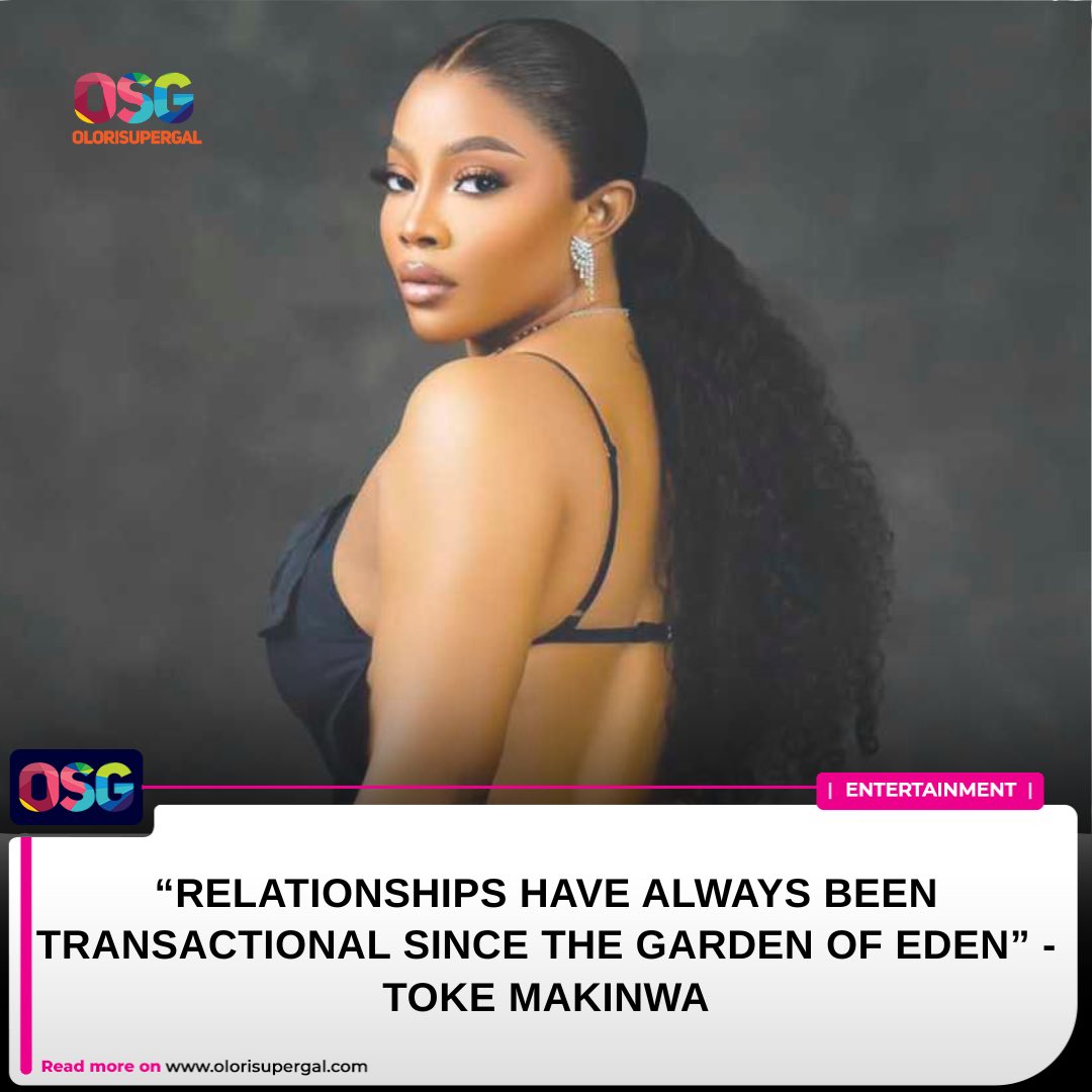 OloriSupergal's tweet photo. Nigerian media personality and entrepreneur, Toke Makinwa has sparked debate on social media after sharing her views on the nature of romantic relationships, arguing that relationships between men and women have always been transactional.

Expanding on her point, Toke Makinwa explained that “transactional” should not be interpreted solely in financial terms. According to her, relationships are built on mutual exchange, with each partner bringing something of value to the table while expecting something in return. She cited examples such as emotional support, companionship, protection, provision, loyalty and shared values as forms of exchange that exist in most relationships.

Her remarks have since generated mixed reactions online. While some social media users agreed that relationships naturally involve mutual benefit and responsibility, others disagreed with her use of the word “transactional,” arguing that genuine love should not be viewed as an exchange.

Source: @mentalitywithebuka

Read more on https://t.co/auz6ouL8AN

#OloriSuperGal #OSGMedia
