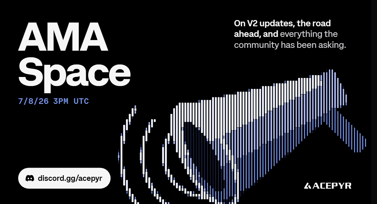 acepyr's tweet photo. AMA Space on 7/8/26 3PM UTC 

Testnet V2 Updates, Community Updates, and more to be announced https://t.co/tTnW56CFj1