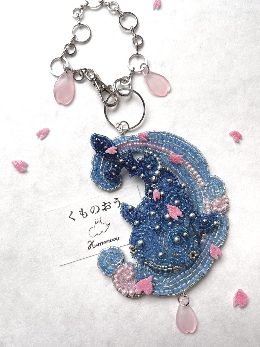 ┈ ジンベイザメと桜波 ┈ オーダー品・ジンベイザメのバッグチャーム