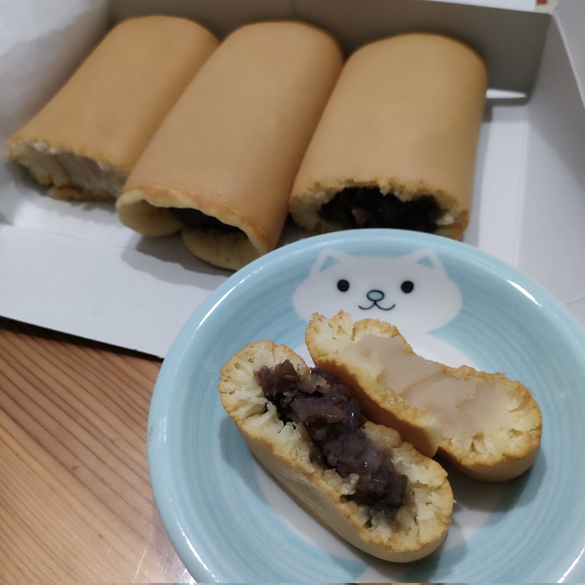 watakin007's tweet photo. これも好きなのです😋
 #大あんまき
ちょっぴりマックス🐶＆さつき🐱にもお供えです🌈🌈 https://t.co/y6EuI9Q6fj
