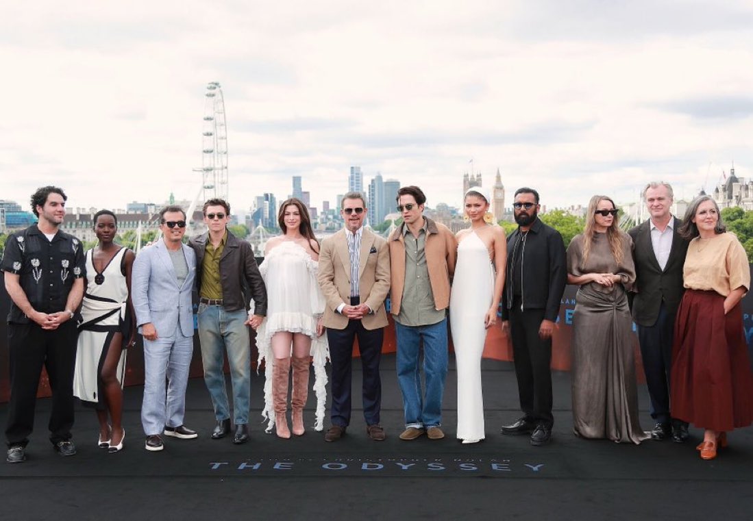 NolanAnalyst's tweet photo. The cast of ‘THE ODYSSEY’ in London. https://t.co/iXlUMjioaj