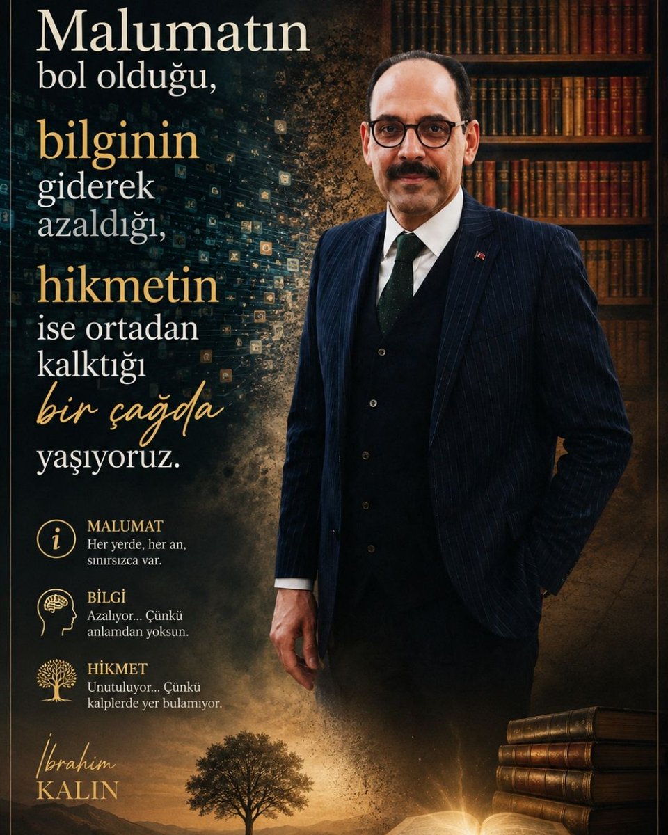 rehberhalil's tweet photo. Malumatın bol olduğu, bilginin giderek azaldığı, hikmetin ise ortadan kalktığı bir çağda yaşıyoruz.

İbrahim KALIN
@ikalin1 #MuhitDergi https://t.co/Edxc7jenp5