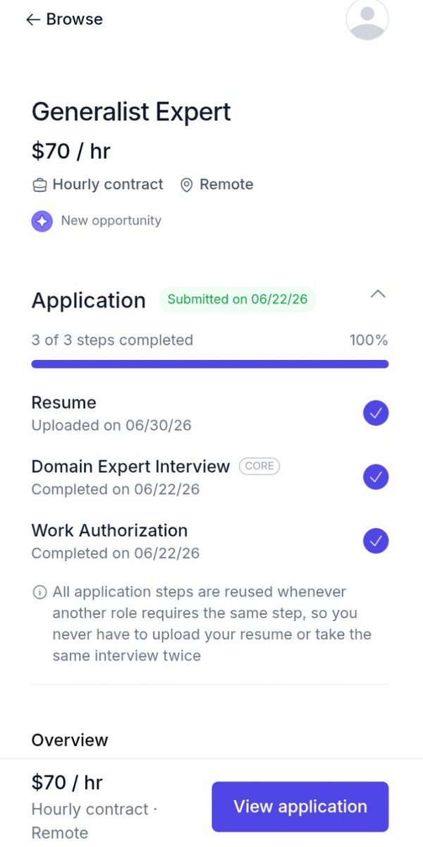 Joejiro20's tweet photo. @software_daily What you'll do: Evaluate AI-generated responses, Provide clear, structured written feedback.
Work remotely on your own schedule
Requirements: Strong written English and critical thinking skills. 
• Bachelor's degree preferred
💰 Pay: Up to $70/hour
💳 Payments: Stripe or Wise https://t.co/1A6vHkkpiV