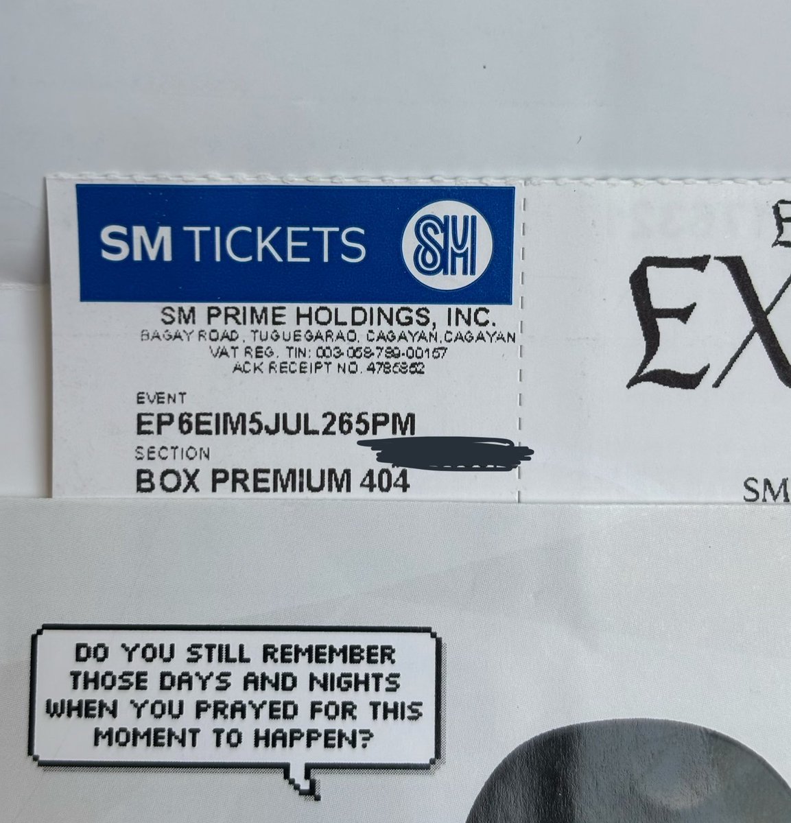 kennicks_2003's tweet photo. interest check ic

wtt lft

have: day 2 box premium 404
want: 2 tickets (any section) can pay price diff (as long as srp)

if di kami makahanap ng trade, baka we will sell na lang, dm lang po

#exo #exoinmanila #exhorizon_in_manila #exhorizoninmanila 

can meet around MOA wtb lfs https://t.co/soESQkzkEf