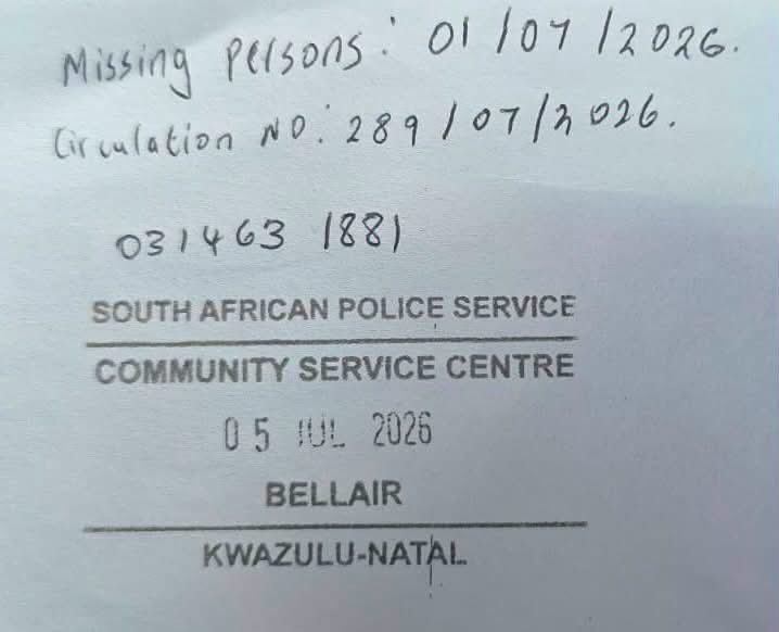 Am_Blujay's tweet photo. Missing Person Alert | Bellaire, KZN

25-year-old Zain Ganes has been reported missing after leaving his home in Woodlands Garden at 00:40 on Saturday in a white VW Polo, carrying two backpacks.

He was last seen wearing a grey hoodie with a three-headed dog image on the back and black jeans.

📞 If you have any information, contact RUSA on 086 123 4333.