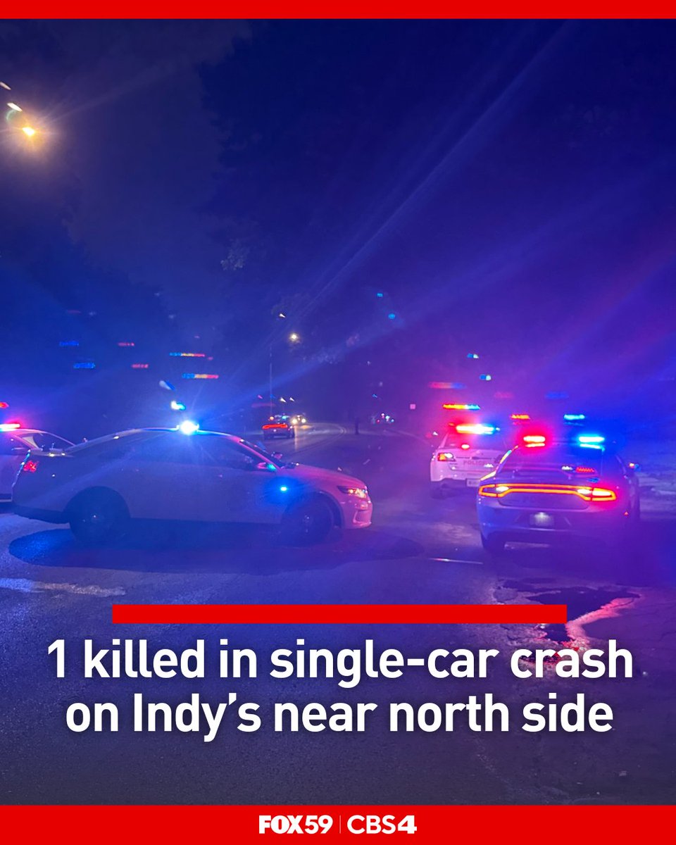 CBS4Indy's tweet photo. An investigation is underway after one person was killed in a single-car crash on Indy's near north side Sunday morning.

MORE: https://t.co/2v4E5cOrNb https://t.co/9ObGRMstDP
