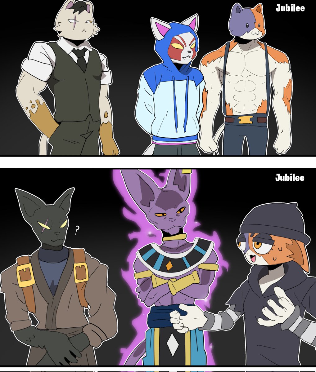 ItsJustar's tweet photo. 5 FORTNITE CATS VS ONE LARPER
#FortniteArt https://t.co/RR9B14i4Uv