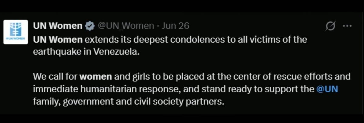 JPoupart23's tweet photo. Locura de las feministas de las Naciones Unidas entienden que solo las mujeres y niñas merecen ser rescatados de los escombros en Venezuela. Aunque el 97% de los rescatistas son hombres ellos buscan por todas las personas sin importar de que género son. https://t.co/tfFWqVSRcD