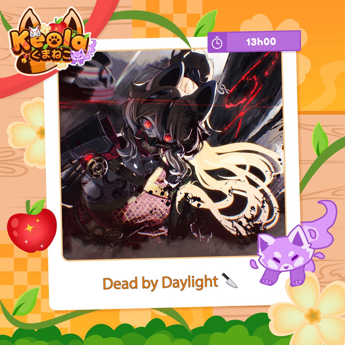 KeolaKumaneko's tweet photo. J'ai besoin de vus mes petits esprits, y a un tueur qui me cours après 😱

On se rejoint sur Dead by Daylight en début d'après midi ! 🧡

🍎Lien Twitch en Bio🍏 https://t.co/yBf1m9PYyT