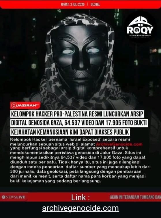 aindraku's tweet photo. BREAKING NEWS!!!

Kelompok Hacker Pro Palestina resmi luncurkan arsip digital Genosida Gaza 64.537 video dan 17.905 kejahatan kemanusiaan kini dapat diakses publik!!!

Ini link nya --> https://t.co/yKbdkQsfn2 https://t.co/W7QRBkDE0x