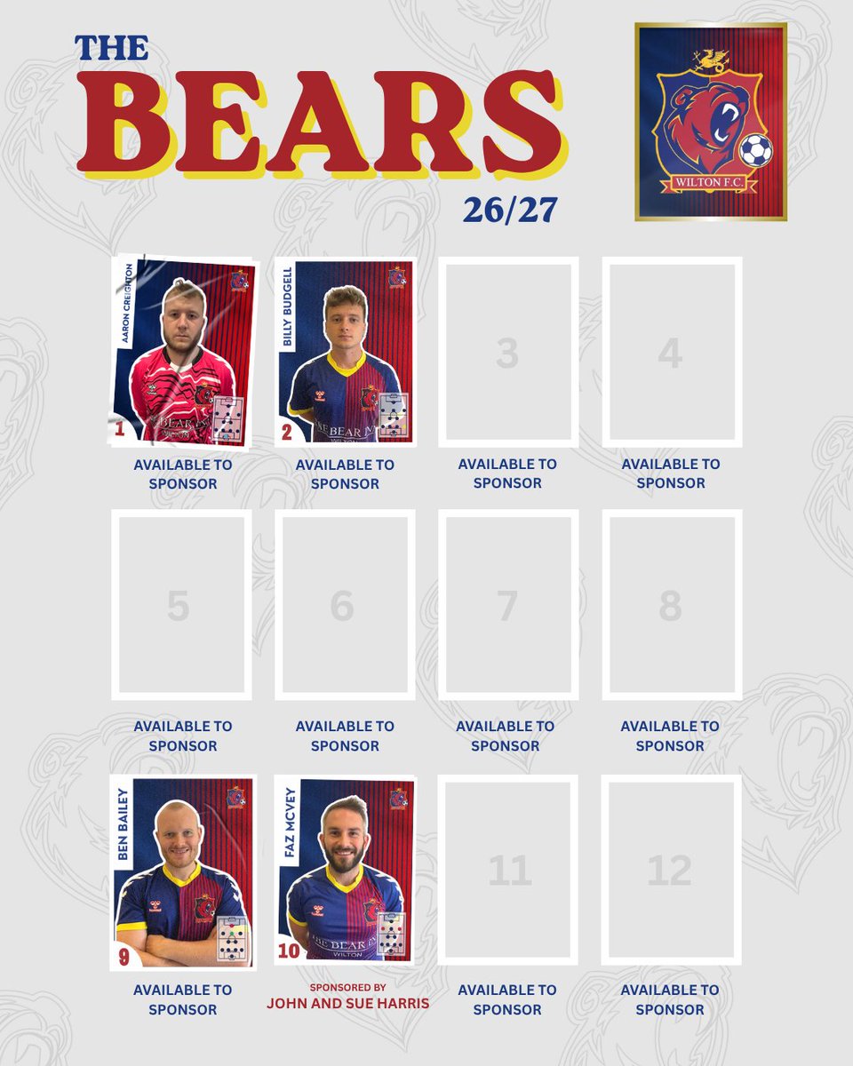 fc_wilton's tweet photo. Waz is back for 26/27 🐻

Our number 9 needs sponsoring so get in touch if you are interested! https://t.co/ico4S4MZXT