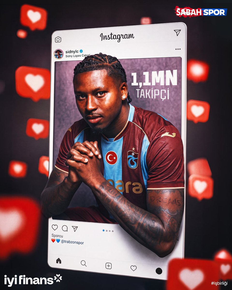 sabahspor's tweet photo. ✨ Trabzonspor'un yeni transferi Sidny Lopes Cabral, Arjantin'e attığı muhteşem golün ardından sosyal medyada yüz binlerce yeni takipçiye ulaştı.

🔗 @iyifinans https://t.co/OxTNK3SXpL