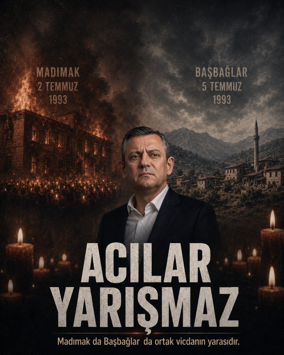 35ToplumSol's tweet photo. Özgür Özel burada sadece Başbağlar’ı anmıyor.

Madımak’ı da, Başbağlar’ı da aynı vicdan cümlesine alarak eski kutuplaşma dilinin dışına çıkıyor.

Acıları yarıştırmayan siyaset, bu ülkenin en çok ihtiyaç duyduğu şey.
#ÖzgürÖzel
#Lider 
@eczozgurozel https://t.co/qNlcDLXHyT