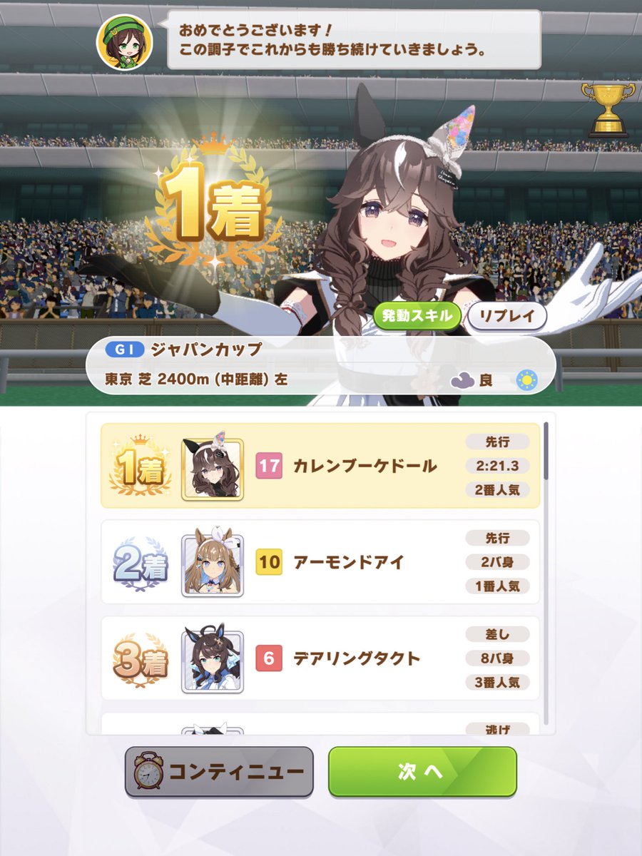 Fuumin_hb's tweet photo. よーし
化け物アーモンドアイ撃破 https://t.co/7k4JsSyrBw