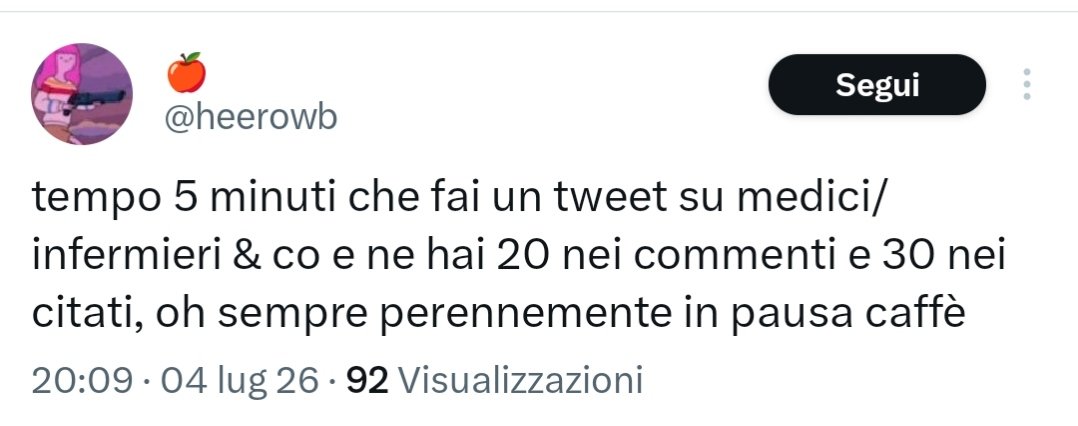 FrancyontheMoon's tweet photo. Non è contemplato che medici e infermieri abbiano finito il turno o debbano ancora cominciarlo, che abbiano riposo o ferie, che abbiano del tempo libero come tutti. No, se scrivono sui social stanno sicuramente rubando tempo al lavoro.
Imbecillità cronica grave. https://t.co/IoPLywYPlr