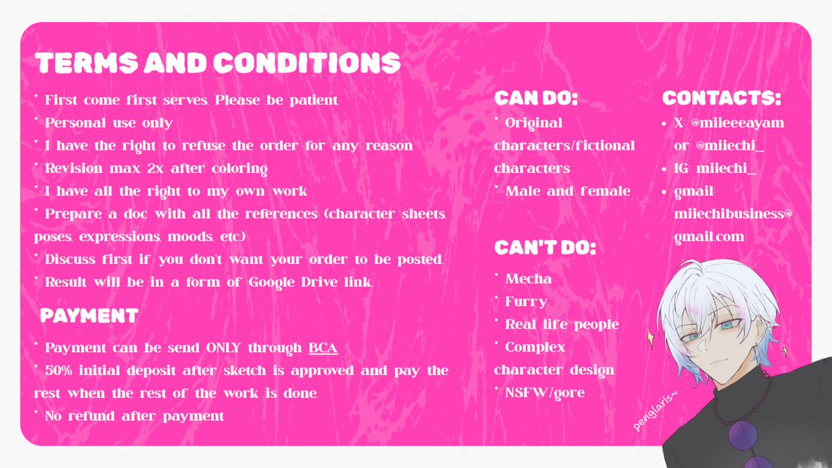 miieeeayam's tweet photo. (Please help RT 🥹🫶)
URGENT COMMS ❗️

Haloo aku lagi kekurangan uang untuk membayar keperluan tugas2ku, jadi bisa dikatakan ini urgent comms. 
Aku mau buka 3 slot untuk colored sketch dan 2 slot untuk ych photostrip. DM me if interested (@ dulu atau reply sblm dm) 🙆‍♀️🩷 https://t.co/67usozyMFq
