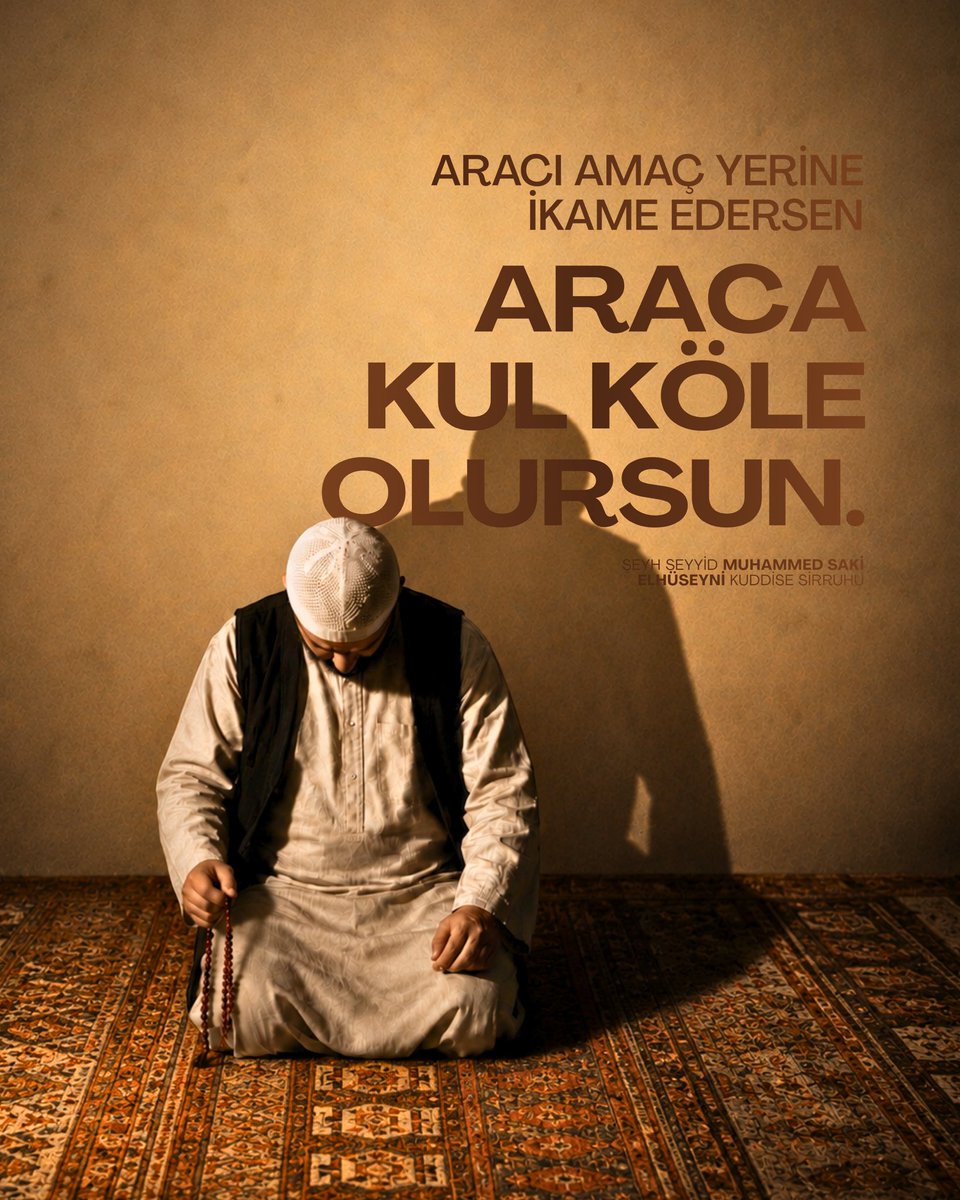 ahiretrehberi's tweet photo. "Aracı amaç yerine ikame edersen araca kul köle olursun."

Sultan Şeyh Seyyid Muhammed Saki Elhüseyni Kuddise Sirruhu https://t.co/gS2ctBV72A