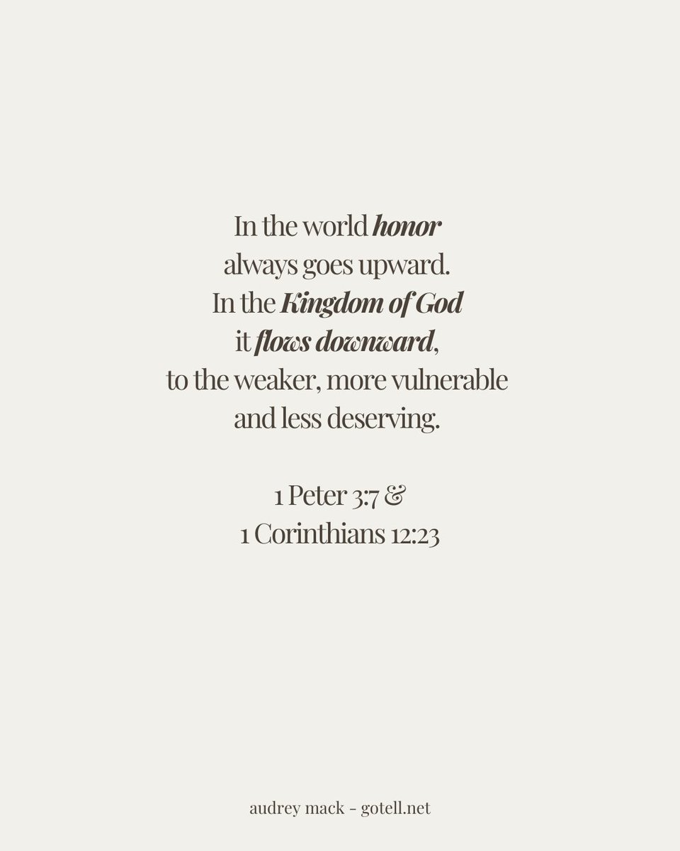 AudreyGoTell's tweet photo. 1 Corinthians 12:23
23 and on those parts of the body that we think less honorable we bestow the greater honor, and our unpresentable parts are treated with greater modesty,

1 Corinthiens 12:23
23 et ceux que nous estimons être les moins honorables du corps, nous les entourons d'un plus grand honneur. Ainsi nos membres les moins honnêtes reçoivent le plus d'honneur,