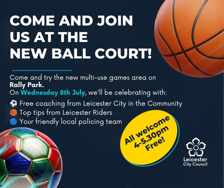 Leicester_News's tweet photo. Free activities on Rally Park after school on Wednesday - join us to try out the new multi-use games area! https://t.co/boonnf8CsL