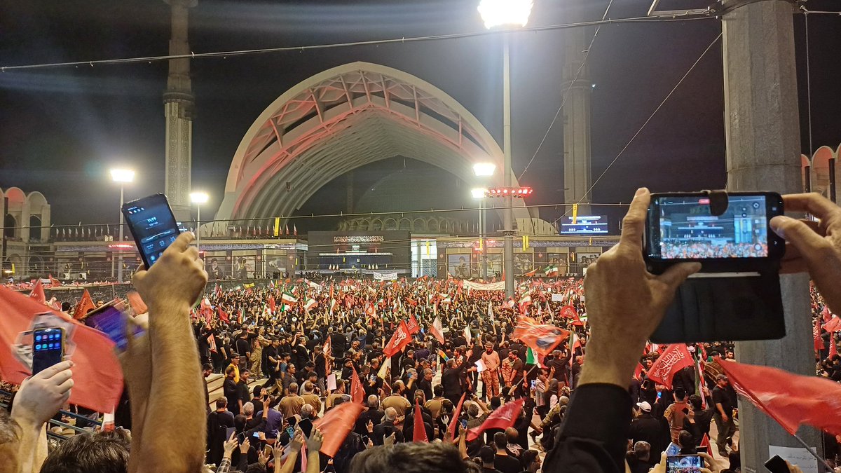 letmisii's tweet photo. Did you see the entire crowd that has come in Tehran so far, to mourn the mighty leader of Iran and participate in his funeral procession?  

These are only the crowds at Tehran’s Musalla—not all of Tehran.  

Qom, Mashhad, and even Iraq—
1/2 https://t.co/Bjouam7pth