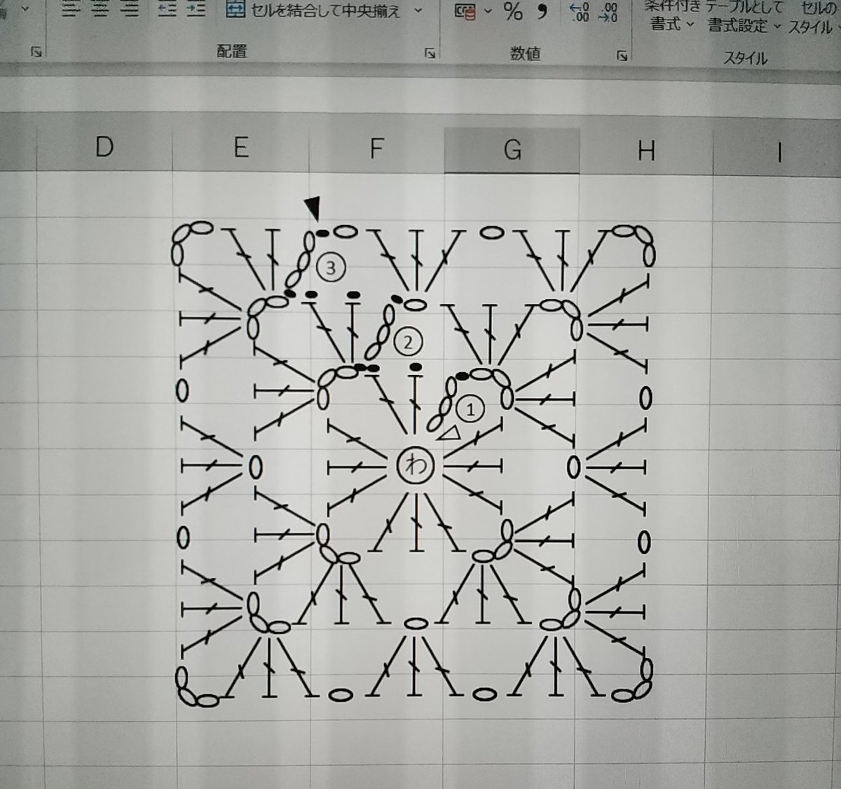 Happy_time_knit's tweet photo. 『エクセルで編み図をつくる』
という本を見ながら、グラニースクエアの編み図を作りました。

すごい！！
本当に、編み図作れる！！！

結構大変で面倒くさいけど😂
細かい作業すきだから超楽しい😍 https://t.co/5swr25kRDB