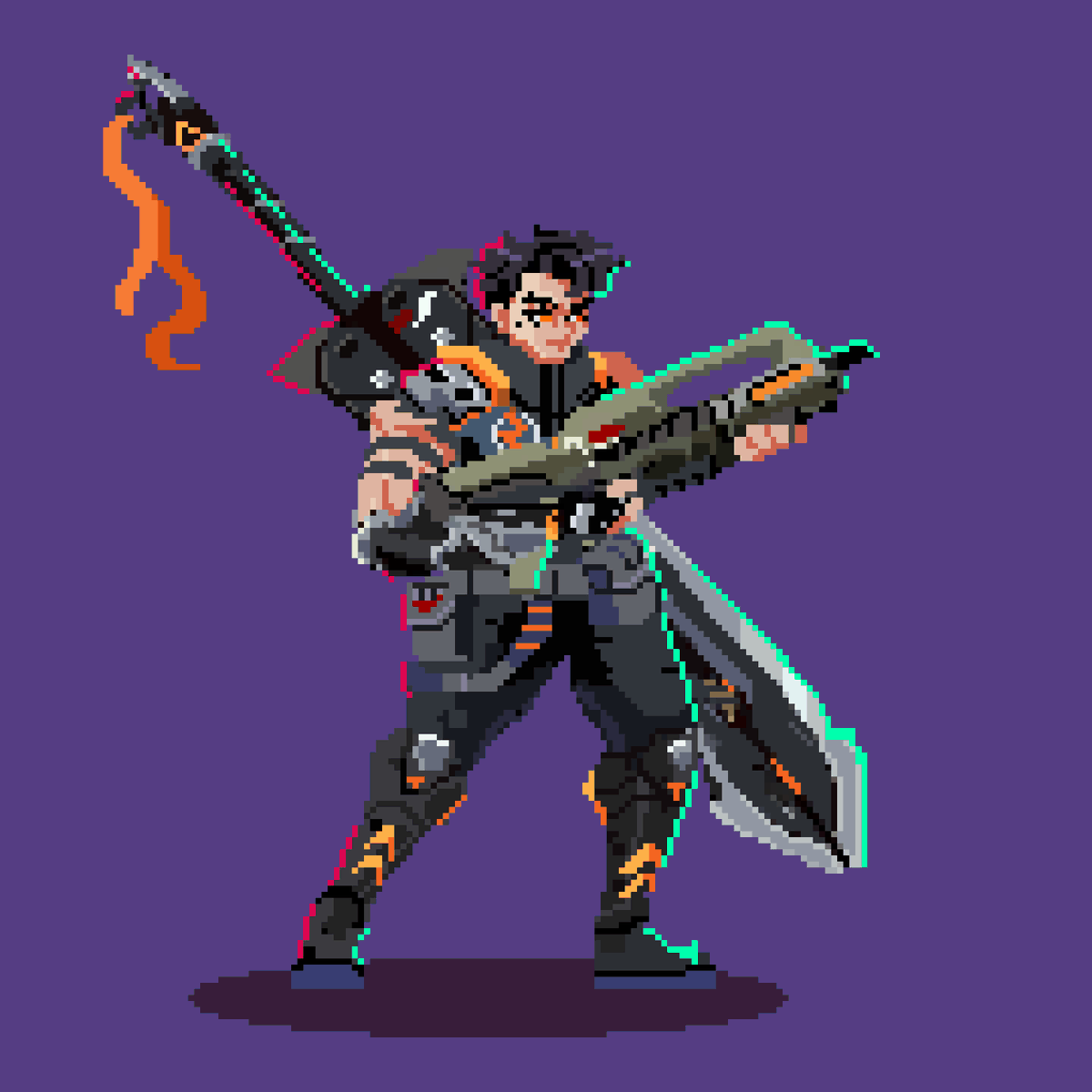 Strider, commisioned by @infiniteM0tion #pixelart #ドット絵