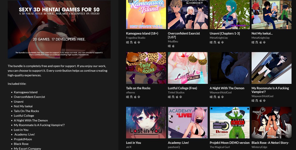Winteryedge's tweet photo. Summer Adult Games + Sexy 3D Hentai Games (Bundles) ☀️👙 on #itchio! 

Full Post ➡️ https://t.co/TLXOXStT1q 

#visualnovel #avn #eroge #hentai #adultgames #IndieGameDev #indiegames #waifumaterial #lewdgames https://t.co/fqf2e9sIWT