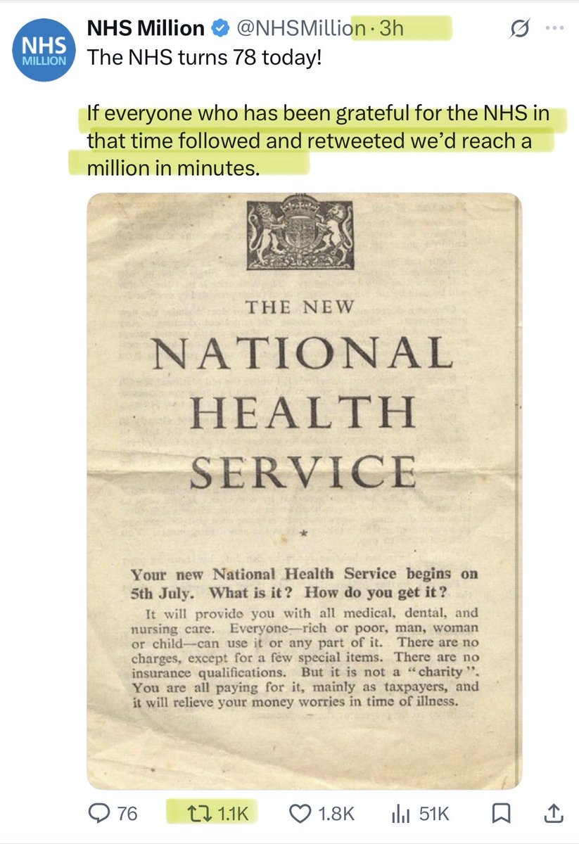 DebiEvansMatron's tweet photo. I WAS once grateful for #NHS . I trained in it. However I cannot in 2026 be grateful and retweet it. It would appear millions feel the same. 1.1k RT in 3 hrs. Not the million in minutes is it. 😞
Sign of the times
#LogansRun https://t.co/Uj449Ps7CN