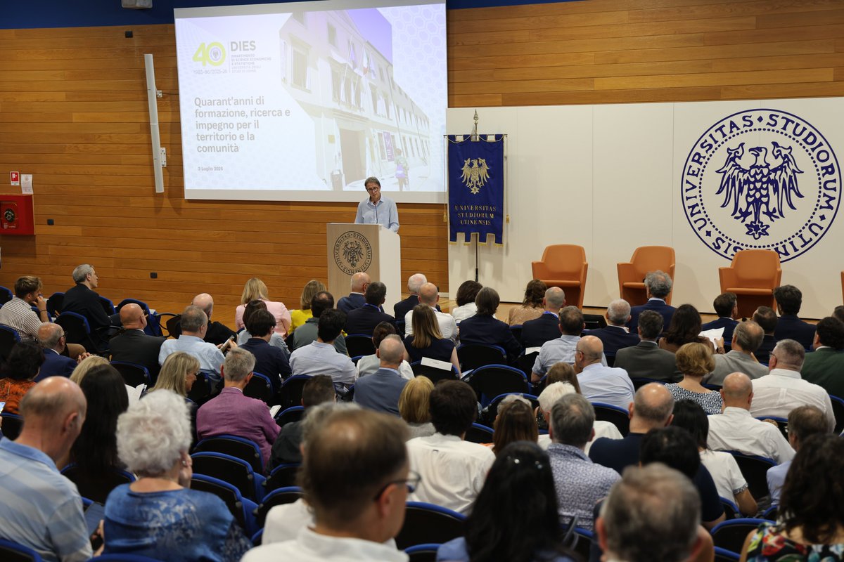 uniud's tweet photo. 💛 Il Dipartimento di Scienze economiche e statistiche compie 40 anni!

L'Ateneo ha celebrato quattro decenni di attività di una fucina di classi dirigenti e professionali al servizio del territorio, durante un evento con alcuni illustri alumni.

➡️ https://t.co/mhvkem5FPy https://t.co/12fy4JLKHs