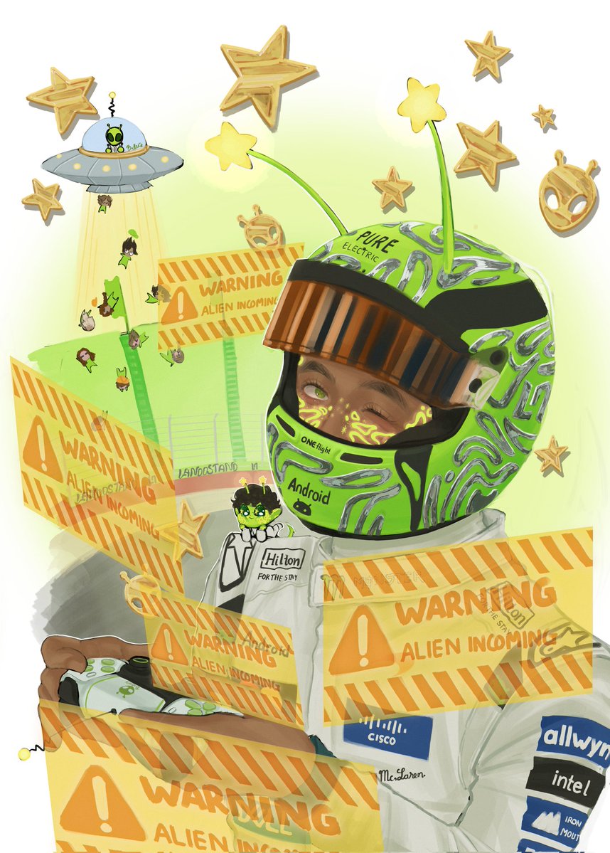 butterfl4ii's tweet photo. Day 6 of drawing British driver for British GP:
Lando Norris 🛸👽 https://t.co/fDGO0tXRr8