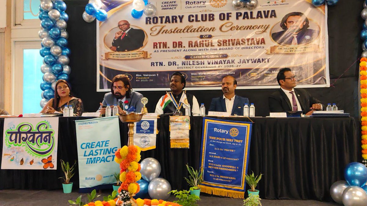 rotarypalava's tweet photo. ✨ A New Chapter Begins! 📷 The Rotary Club of Palava proudly celebrated the Installation Ceremony of Rtn. Dr. Rahul Srivastava as the President for Rotary Year 2026–27, along with the newly installed Board of Directors.  #RotaryClubOfPalava #InstallationCeremony https://t.co/SBXqqiFriO