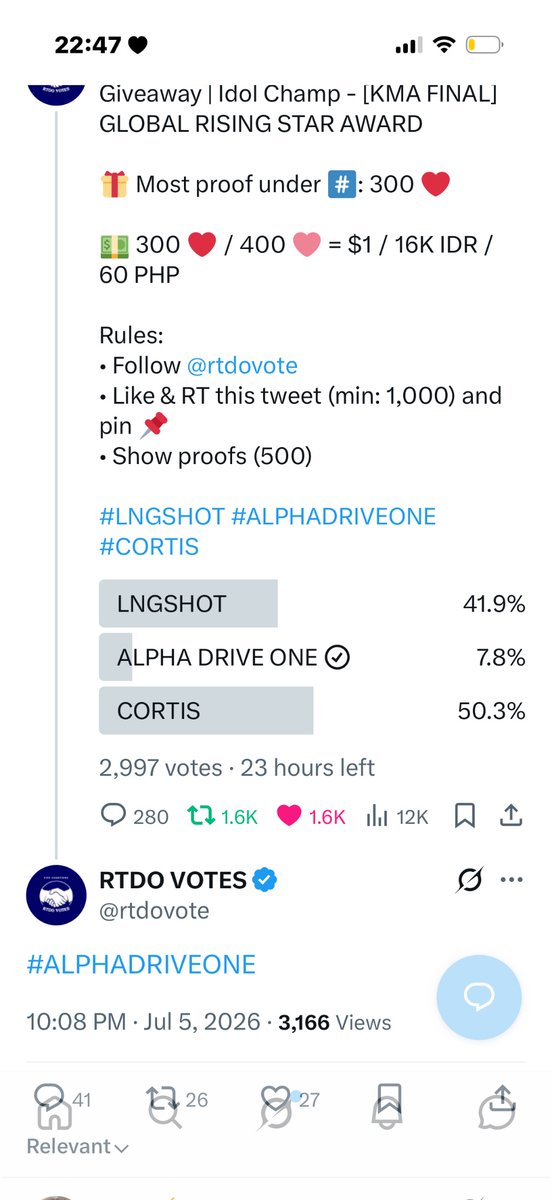 tmtmainaa's tweet photo. @rtdovote for #ALPHADRIVEONE #ALD1 https://t.co/QYkD2T5tuA