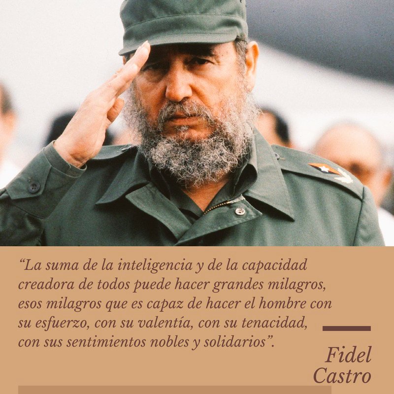 CubaCubacons's tweet photo. #100AñosConFidel gracias comandante por todas y cada una de sus enseñanzas https://t.co/THtL6btmfg
