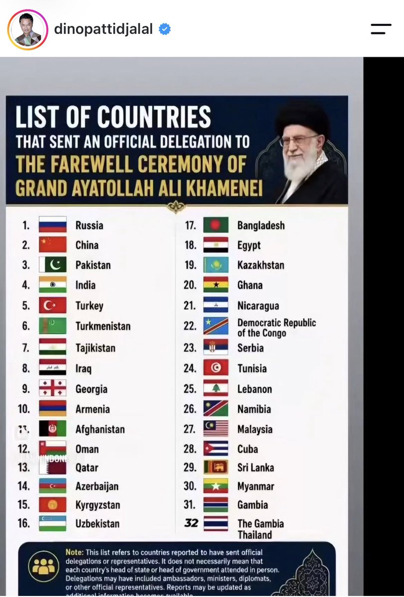 TxtdariHI's tweet photo. Pak Dino memasak lagi karena Indonesia tidak mengirim delegasi tingkat tinggi ke pemakaman Ayatollah Khamenei https://t.co/Yzwf1jyZLX