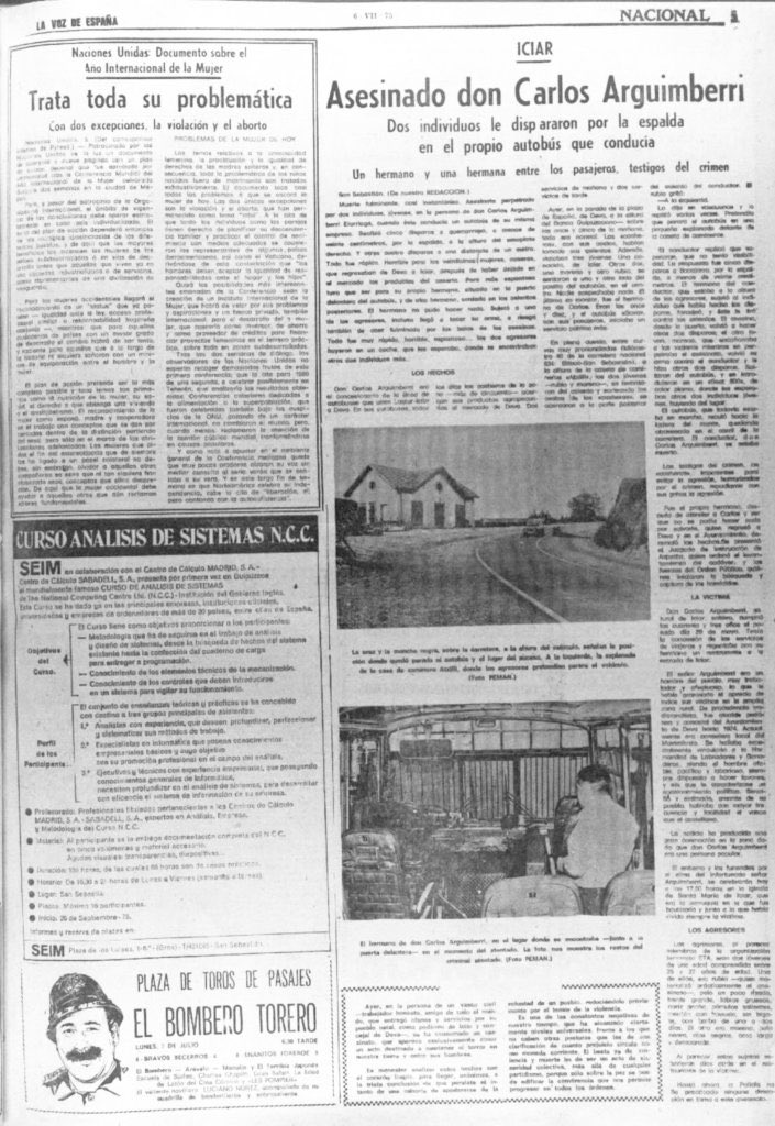 josepramonbosch's tweet photo. El 5 de Julio de 1975 fue asesinado en Deba (Gipuzkoa), Carlos Argimberri Elorriaga. Un trabajador euskaldún de derechas y antinacionalista. Unas ratas de ETA le disparon a traición y por la espalda mientras le gritaban “hi txakur bat haiz" ("eres un perro"). Memoria histórica. https://t.co/Cud4PlGpZR