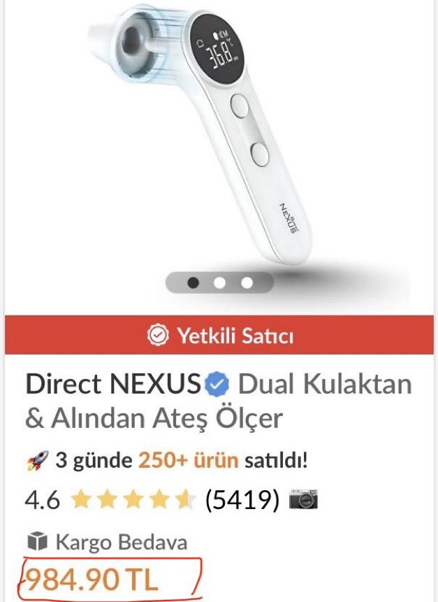 taghaberleri's tweet photo. Bir adam, oğlu ateşlendiği için pazar sabahı nöbetçi eczaneye gitti. Eczanenin Trendyol'da 984 TL’ye satılan cihazı 1.750 TL'ye sattığını fark etti. 

Adamın iddiasına göre eczacı, medikal ürünü "GIDA" diye kesip %1 KDV ile vergi kaçırıyor. https://t.co/8CjMTYOXep