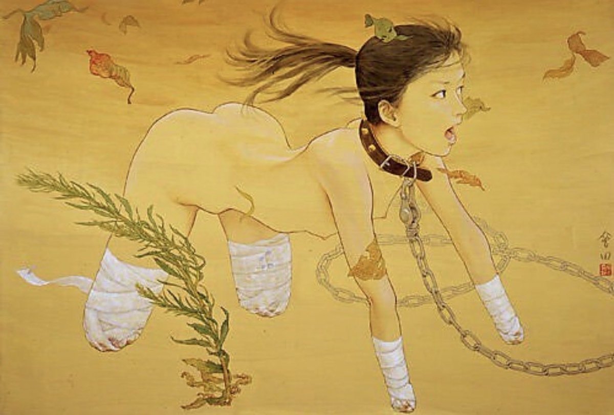 La_Rumba_Buena's tweet photo. 2013年に、森美術館で開催されていた会田誠の個展で展覧されていたのが、「犬」というタイトルのこれらの作品。

その同じ年に、伊藤穰一がエプスタインに「japan/dogs」という単語が含まれたメールを送っている。

ちなみに、この会田誠と伊藤穰一はのちにMITで面会している。

これらは偶然の出来事だと思いますか？

#伊藤穰一 #エプスタイン #千葉工大 #会田誠