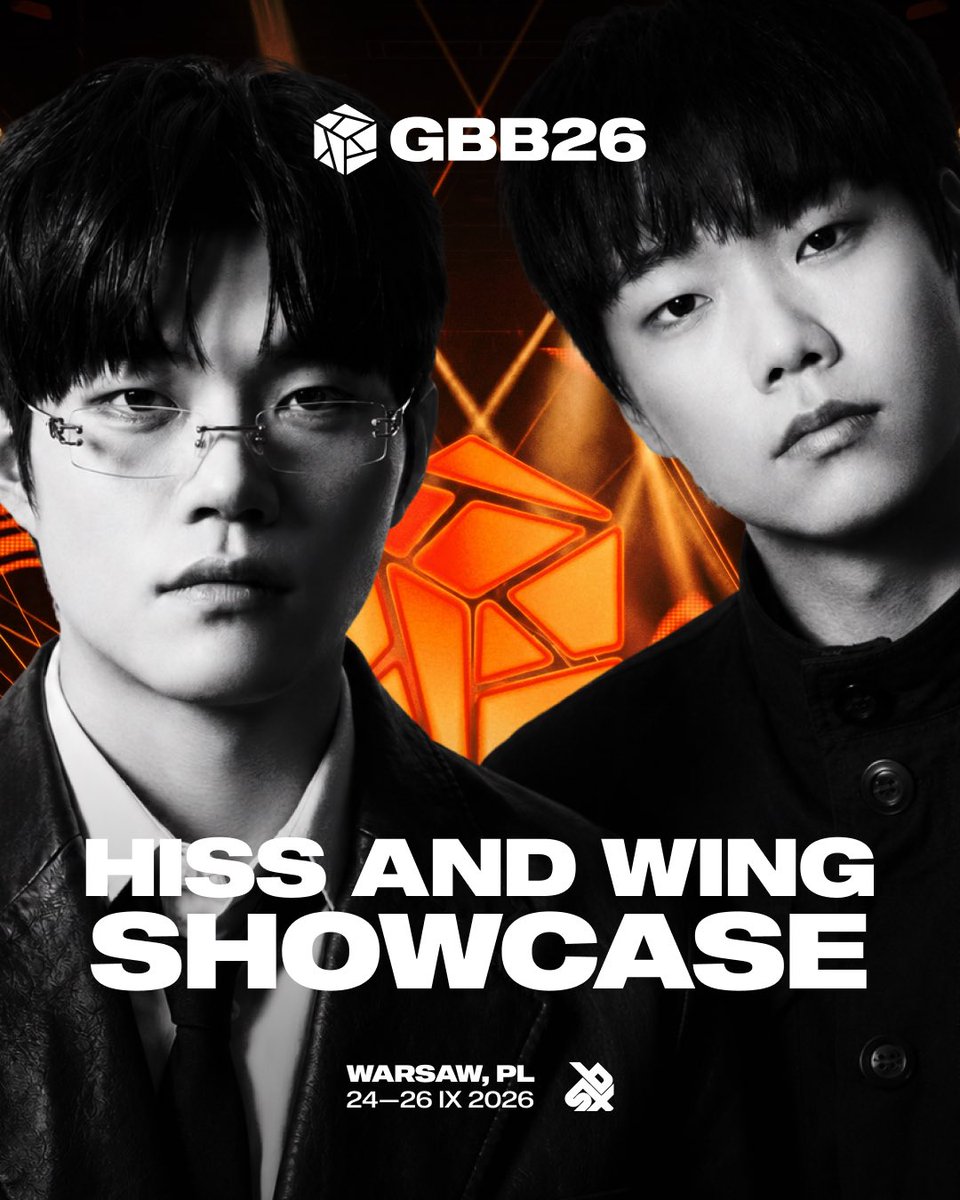 swissbeatbox's tweet photo. GBB26 Showcase Lineup ✨
· Tag Team &amp; Solo Showcase ·

Hiss &amp; WING 🇰🇷

🎟 Get your GBB26 tickets: https://t.co/udjea252z2 https://t.co/2RuJK0On0F