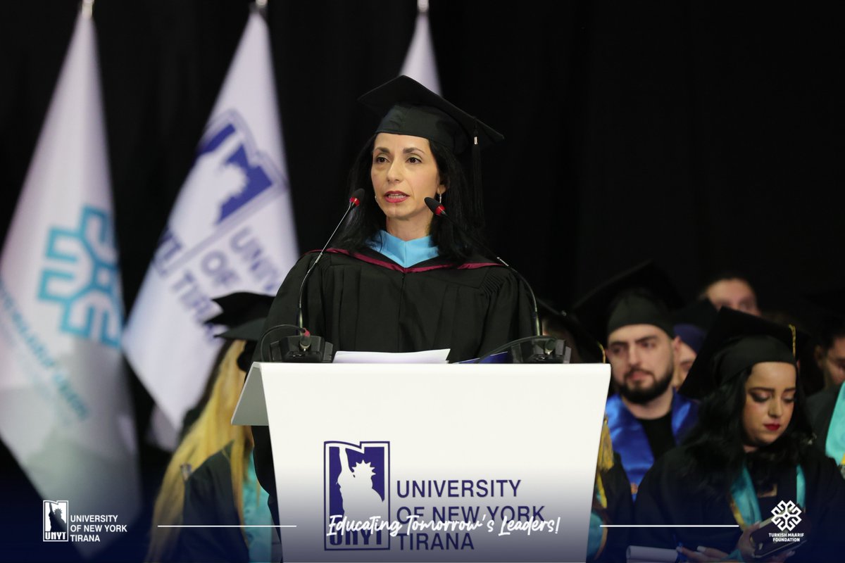 UNYT_Official's tweet photo. We were honored to welcome distinguished representatives from our partner institution, SUNY Empire State University, to the 2026 Graduation Ceremony. 

Mrs. Francesca Cichello, Senior Executive Director of International Education and Dr. Todd Nesbitt, Director of European Programs, during their addresses, they highlighted the significance of American higher education, emphasizing its commitment to academic excellence, innovation, global opportunities, and student success. 

They also encouraged students to take advantage of international education pathways and the benefits of earning an American degree.

A special moment was the delivering American degrees to graduates, recognizing their academic achievements and celebrating the successful collaboration between our institutions.

We look forward to further strengthening our partnership and expanding opportunities for our students through continued international cooperation.

🗽 University of New York Tirana

𝙀𝙙𝙪𝙘𝙖𝙩𝙞𝙣𝙜 𝙏𝙤𝙢𝙤𝙧𝙧𝙤𝙬’𝙨 𝙇𝙚𝙖𝙙𝙚𝙧𝙨!

#UNYT #MaarifUniversities #MaarifAlbania #ClassOf2026 #UNYTGraduationCeremony