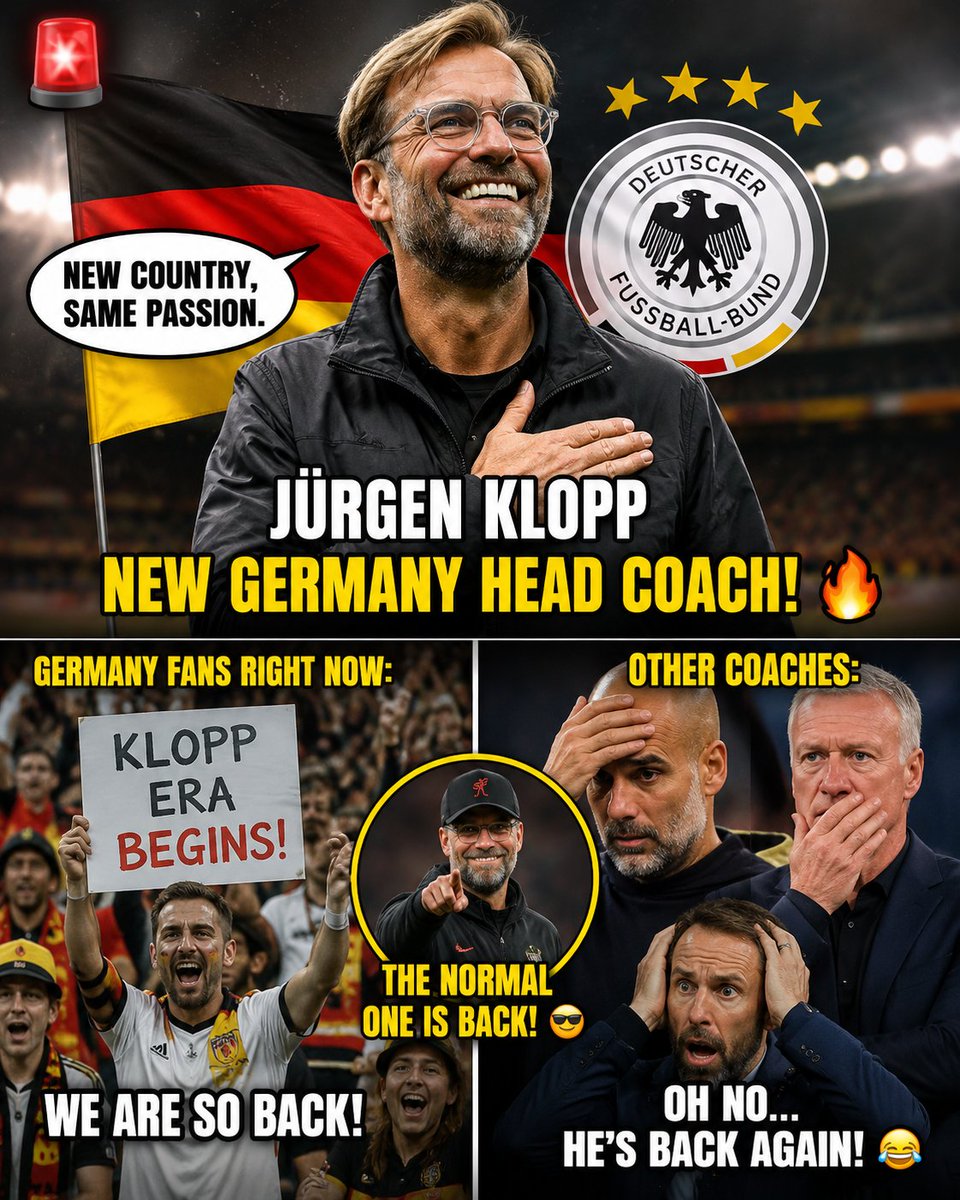 Mohit_9643's tweet photo. @FabrizioRomano @RedgmanNyc Klopp really said: "My vacation is over." 😂

#Klopp #Germany    #DFB #Football #Soccer #HereWeGo    #Bundesliga #Euro2028 #GermanyNT #FootballNews https://t.co/ddBhgv2EzS