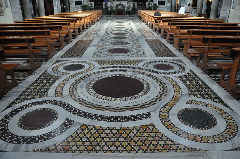 romamedieval's tweet photo. Pavimento neocosmatesco de la basílica de Santa Prassede en Roma. https://t.co/oUFlS8ehta