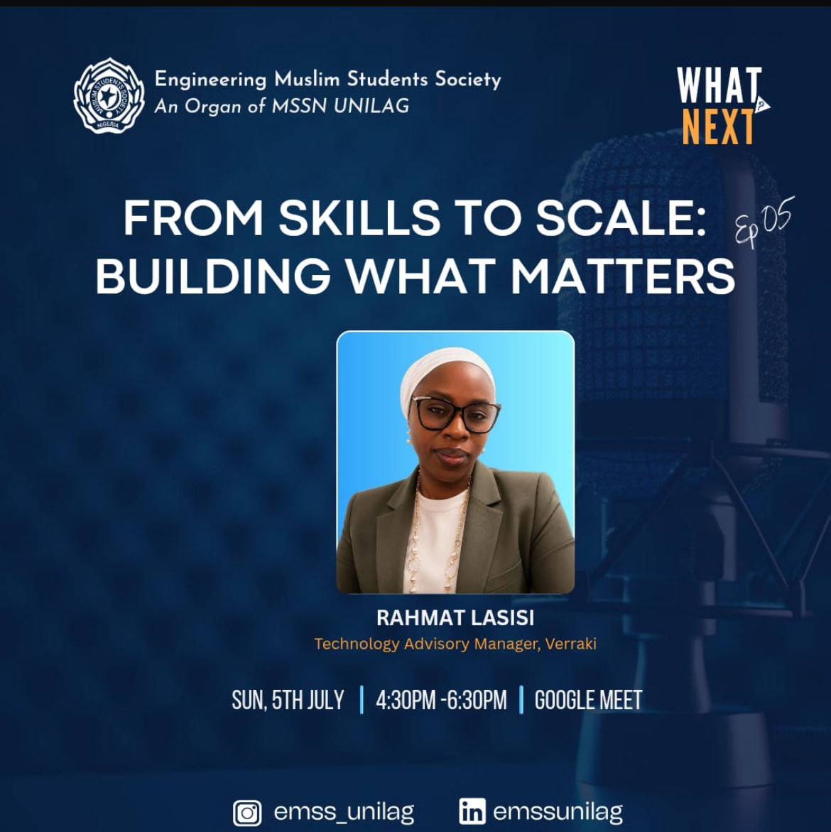 LasisiRahmat's tweet photo. Every impactful solution starts with someone who decided to build instead of waiting.

Today, I’m honoured to speak with the Engineering Muslim Students’ Society (EMSS), UNILAG, on:

From Skills to Scale: Building What Matters

We’ll be talking about turning skills into products. https://t.co/FWGNRLujY4